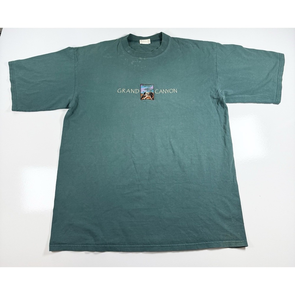 Vintage Grand Canyon Graphic Tee XL Trading Co USA Outdoors Embroidered Shirt‎